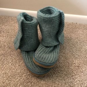 Mint green knit ugg boots
